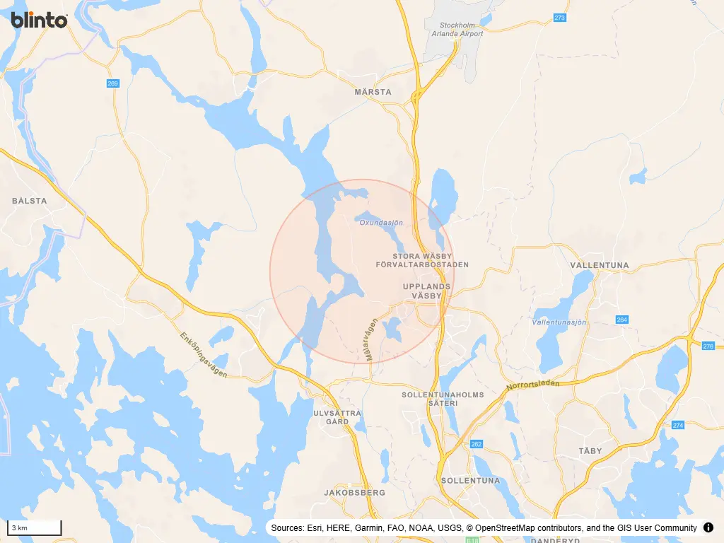 Karta över Väsby