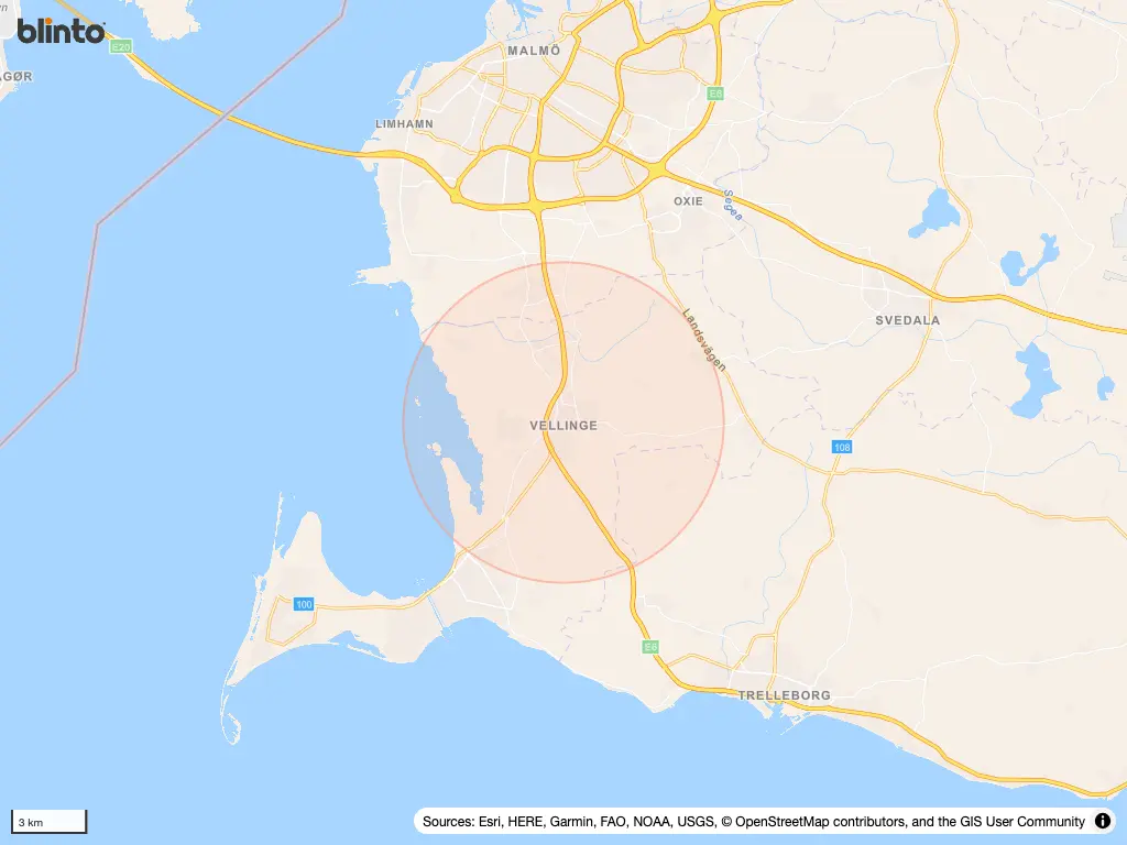 Karta över Vellinge