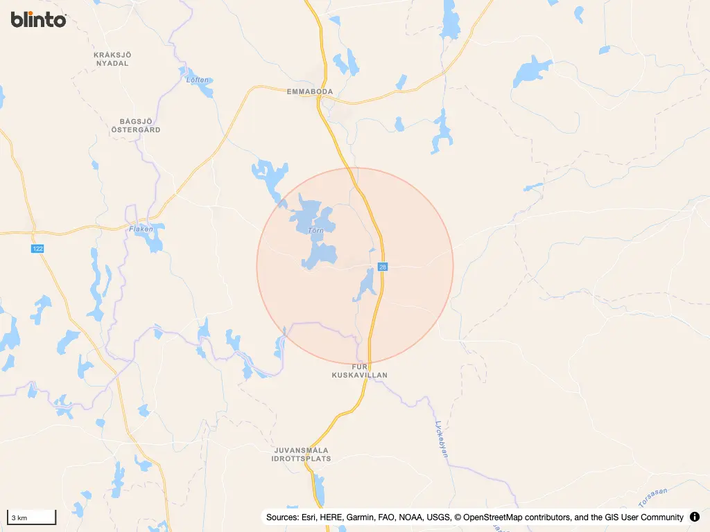 Karta &ouml;ver Vissefjärda