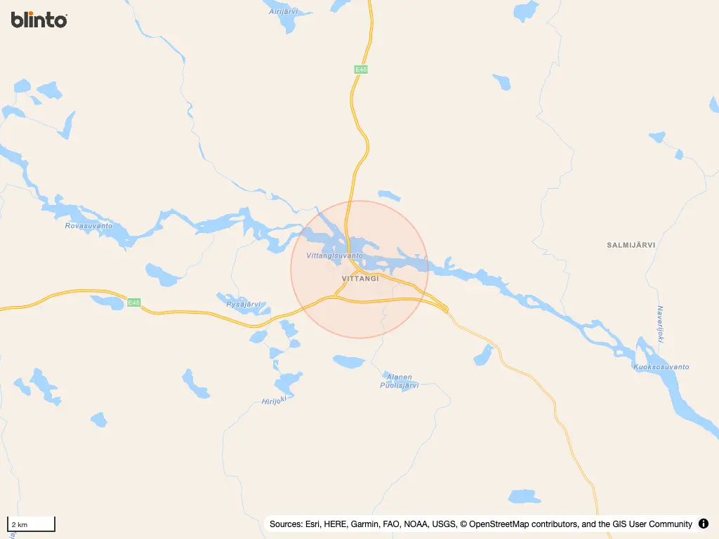 Karta &ouml;ver Vittangi