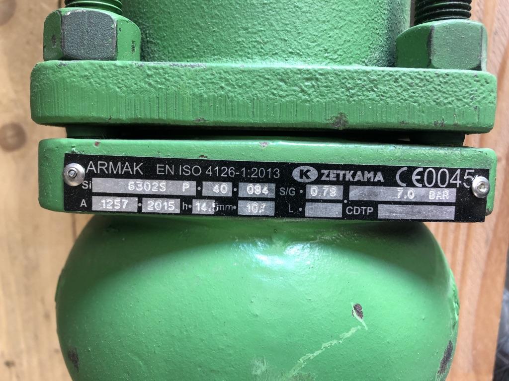 Sakerhetsventil - Zetkama 6302S (oanvand) | Blinto