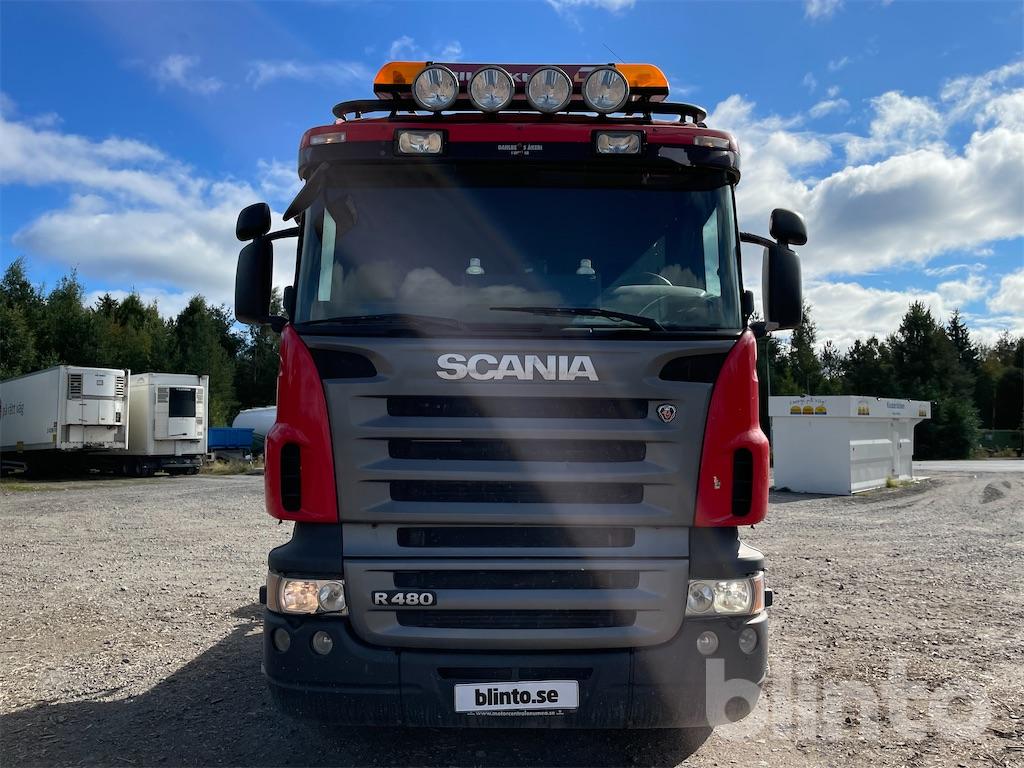 Scania R480 Rigid Lastväxlare - Scania R480 8x4 med Joab lastväxlare | Blinto auktioner