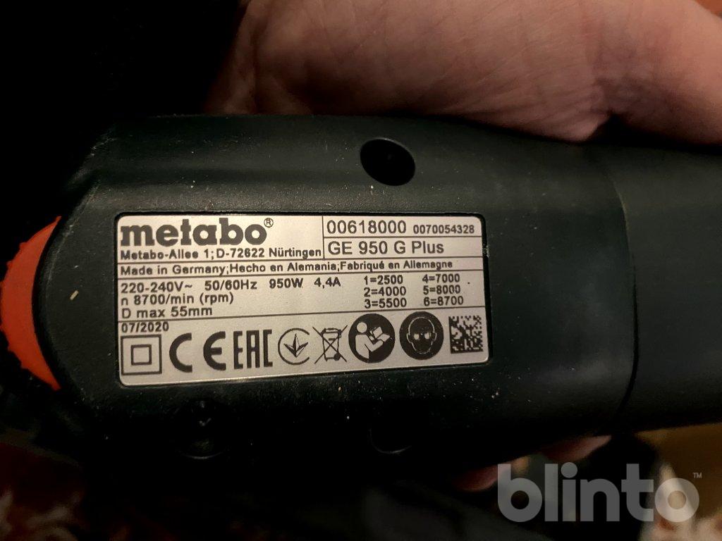 Amoladora Recta Metabo GEP 950 G Plus - 950 W, Velocidad Ajustable 2500-8700 Rpm, Pinza 6 Mm