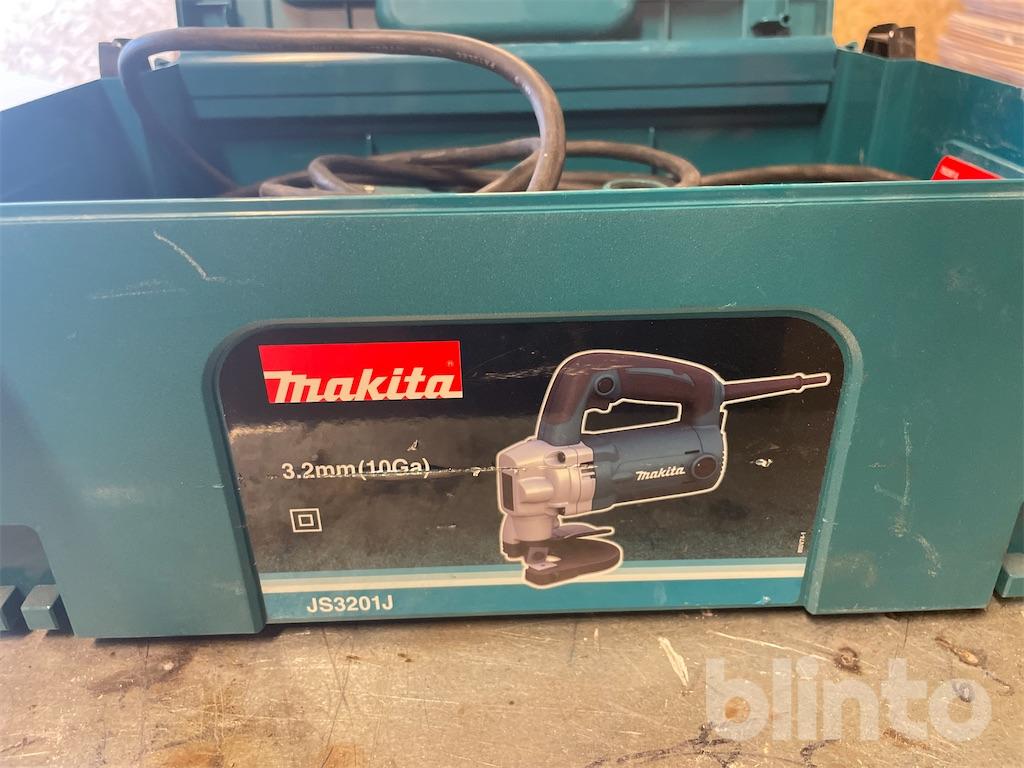 Makita JS3201 Metall-Schere – 710 Watt, Für Stahl, Edelstahl & Aluminium, Leise & Leicht Mit 3,4 Kg, Inkl. Werkzeugaufbewahrung