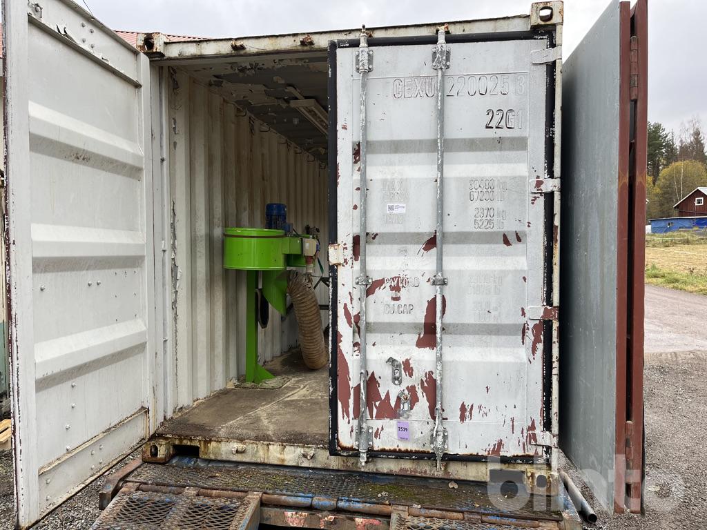 Såg i container Container med inbyggd Gjerdesåg