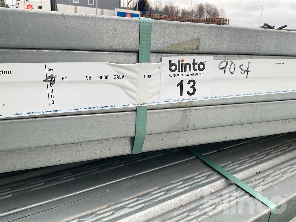 Stålregel - Lindab RY plåtregel | Blinto auktioner