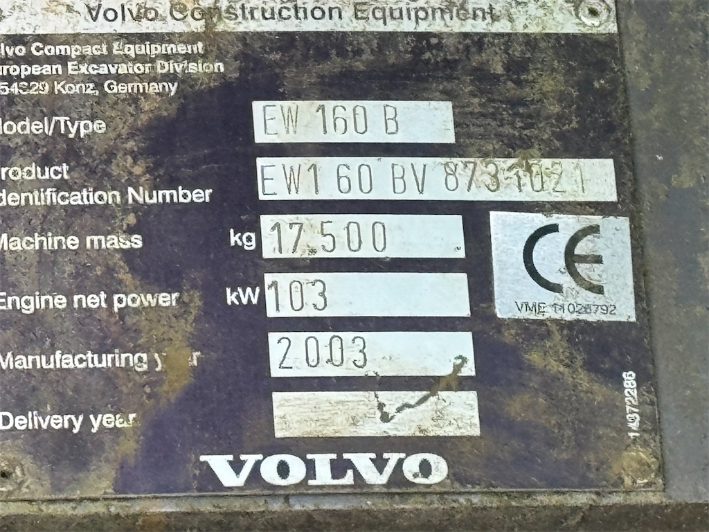 Hjulgrävare Volvo EW160 B