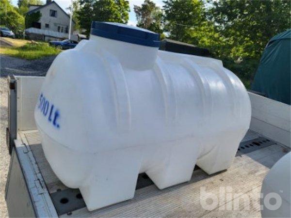 Vattentank Polyetentank 500 liter, liggande rund / NY oanvänd