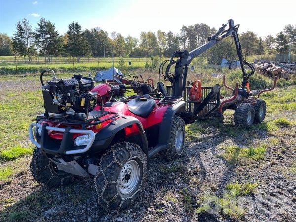 HONDA TRX500FE med huggarvagn, grip och vinsch
